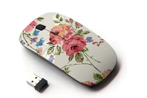 Graphic4You Flower Floral Pattern Ergonomic Wireless Mouse with Nano Receiver