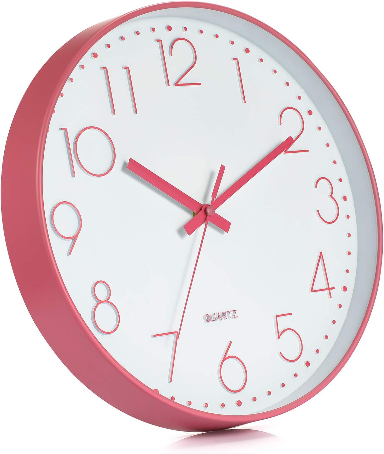 Genbaly Modern Wall Clock, Non Ticking Quality Quartz Battery Operated 12 Inch Round Easy to Read Home/Office/School Clock: Home & Kitchen