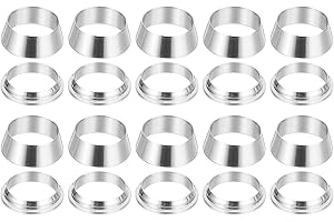 PATIKIL 10mm Tube OD 304 Stainless Steel Compression Tube Fitting Sleeve, 10 Pack Double Ferrule Ring Tubing Fitting Assortme