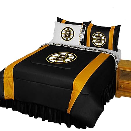 Nhl Boston Bruins 5 Pc Full Bedding Set Comforter And Sheets