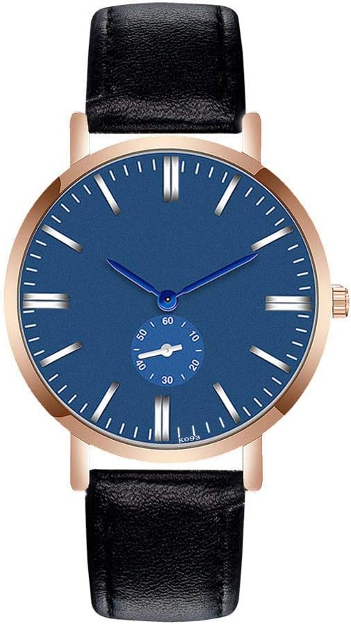Mens Analog Quartz Watch,POTO Leather Band Retro Alloy Dress Wrist Watch Gift Watches with Box RY-362