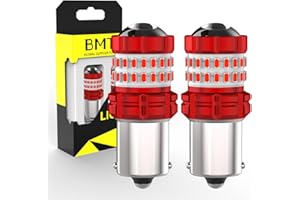 BMT xms 1156 LED Strobe Brake Lights Bulbs - 300% Brighter 7506 BA15S P21W Red Flashing Stop Tail Lights, Pack of 2