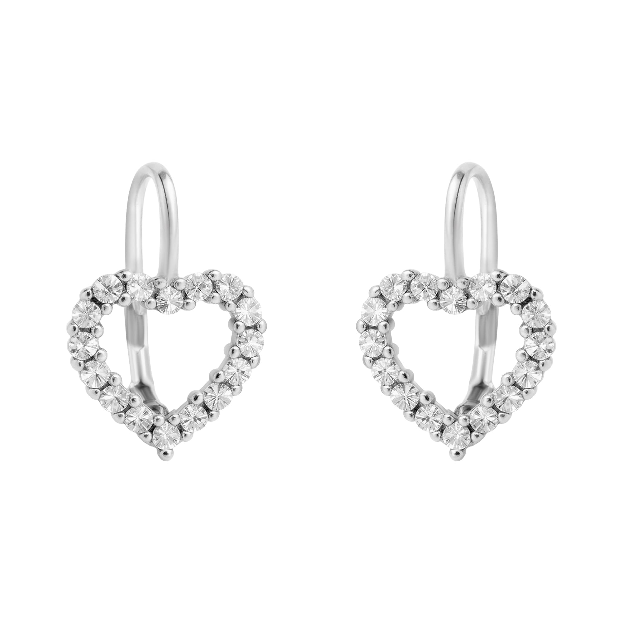 SOFIA MILANI - Women's Earrings 925 Silver - with Zirconia Stones - Heart Dangle Earrings - 20716