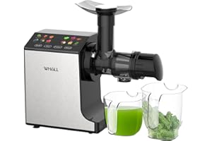 whall Slow Juicer,Touchscreen Cold Press Juicer with 2 Speed Modes,Professional Stainless Juicer Machines for Vegetable and Fruit,Easy to clean juicers,Gray