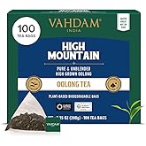 VAHDAM, High Mountain Oolong Tea Bags (100 Count) Non GMO, Gluten Free | High Grown Oolong Tea Leaves - Light & Floral | Resealable Ziplock Pouch