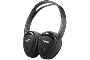Power Acoustik Farenheit HP-12S Dual Channel Infrared Wireless Headphones with Swivel Ear Pads and Auto Level Control
