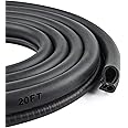 Car Door Rubber Seal Strip with Side Bulb, 20 Feet PVC Bulb Trim with EPDM Automotive Rubber Weather Stripping for Cars, Boats, Trucks, RVs, and Home Applications