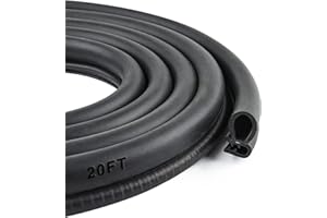 Car Door Rubber Seal Strip with Side Bulb, 20 Feet PVC Bulb Trim with EPDM Automotive Rubber Weather Stripping for Cars, Boat