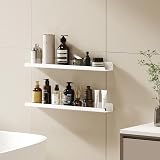 Lifewit Floating Shelves 61cm White Acrylic 2 Pack Wall Shelf U Shape view 8