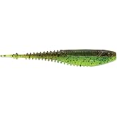 CrushCity Freeloader Soft Plastic Swimbait Minnow, Natural Swimming Action for Jig Heads &amp; Multi-Species Bass Fishing, 4-1/4", Green Pumpkin Chartreuse Pepper