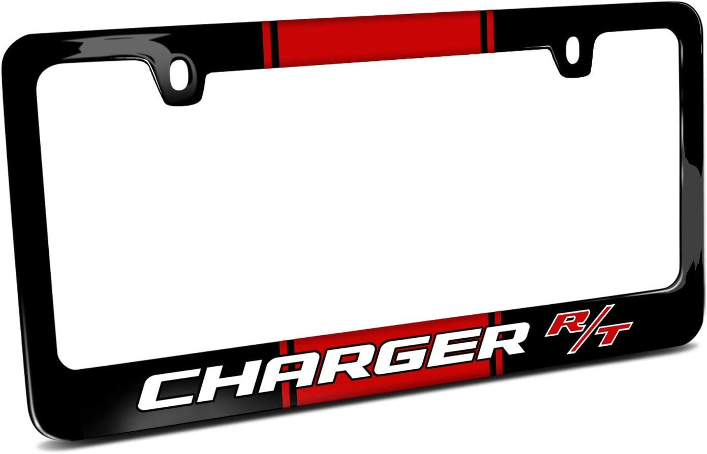 Ford Mustang Cover Chrome Black Metal License Plate Frame Holder