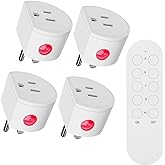SURNICE Remote Control Outlet 10A Wireless Light Switch for Household Appliances, 130 FT Range, Smart Plug with Remote, FCC Certified, ETL Listed