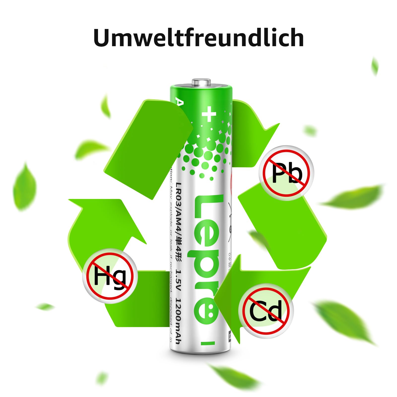 Lepro AAA Batterien, 100 Stück, Alkaline Batterie AAA mit 1.5V - Langlebig, Leistungsstark & Auslaufsicher, Ideal für Fernbedienungen, Spielzeug, Uhren, Taschenlampe UVM 4