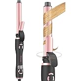 Rotating Curling Iron - Automatic Curling Wand 1 Inch for Long Hair, Fast Heating Self Spinning Hair Curler Wand for Effortless Beach Waves, Auto-Shut Off, Dual Voltage, 12 Temperature & Memory Mode