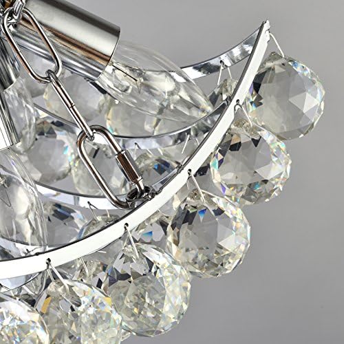 Saint Mossi Modern K9 Crystal Raindrop Chandelier Lighting Flush Mount LED Ceiling Light Fixture Pendant Lamp for Dining Room Bathroom Bedroom Livingroom Height 22.9 cm x Width 22.9 cm - Image 5