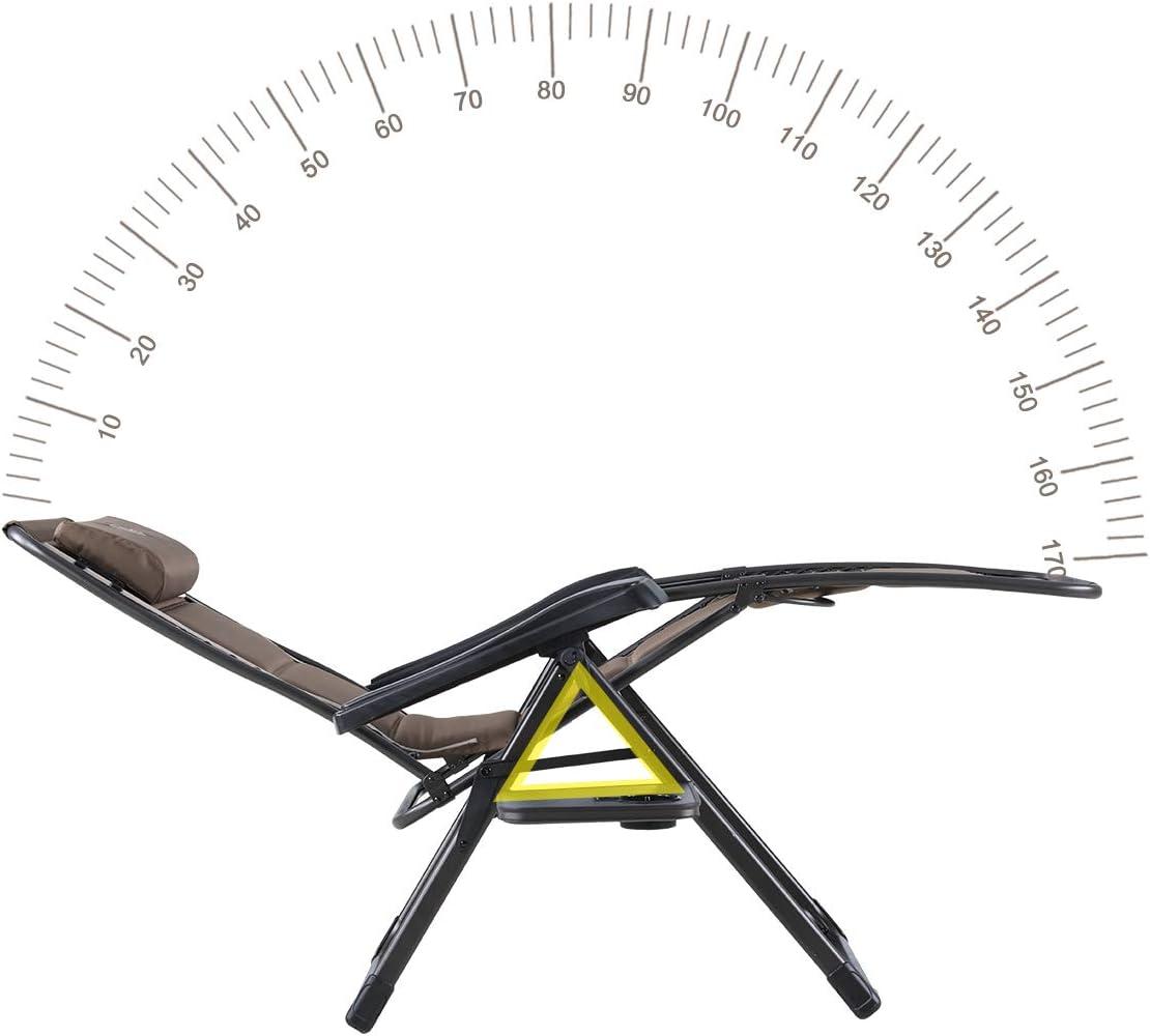 Timber Ridge Banyon Zero Gravity 350 lbs Weight Capacity Reclining Folding Patio Outdoor Lounge Chair, 22.0”W x 21.3”D x 44.1”H (LR-LGR063): Sports & Outdoors