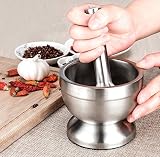Bekith Mortar and Pestle Sets 18/8 Stainless Steel Spice Grinder Molcajete view 6