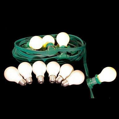 10m festliche Beleuchtung IP44 für innen u. außen inkl. 10 Glühbirnen matt Illu Lichterkette *Sonderangebot*