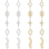 DICOSMETIC 20Pcs 5 Styles Star Link Charms Stainless Steel Link Pendnats Golden Hollow Sun Link Connector with Double Loops for DIY Jewelry Making, Hole: 1.4~1.8mm