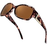 LVIOE Polarized Sunglasses for Women Fashionable Wrap Around Sunglasses with UV400 Protection LS6202