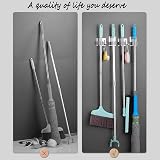 Fayvosiue 2PCS Mop Broom Holder Wall Mount Self Adhesive Stainless Steel Heavy view 5