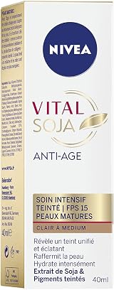 Nivea Vital Soy Anti-Ageing Intensive Care Tint Light-Medium SPF 15 40ml Face view 3