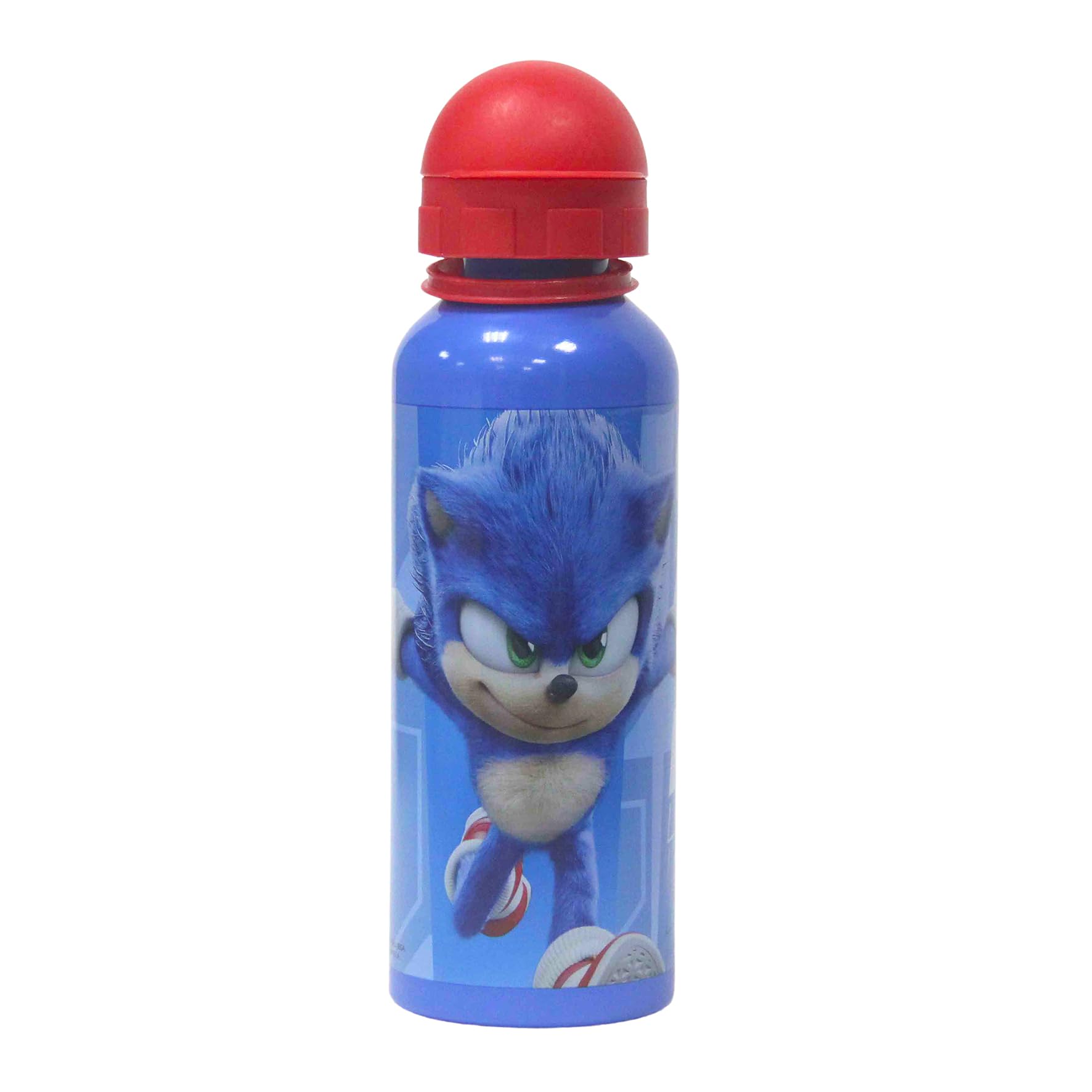 Sonic Characters Aluminium Sports Bottle 520ml - Holiday, Back to School Water Drinking Kids Lunch Children (Sonic)