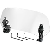 Motoforti 28.5cm Windshield - Adjustable Clip Wind Deflector, Clear Lens, Universal Fit for Most Motorcycles &amp; Scooters
