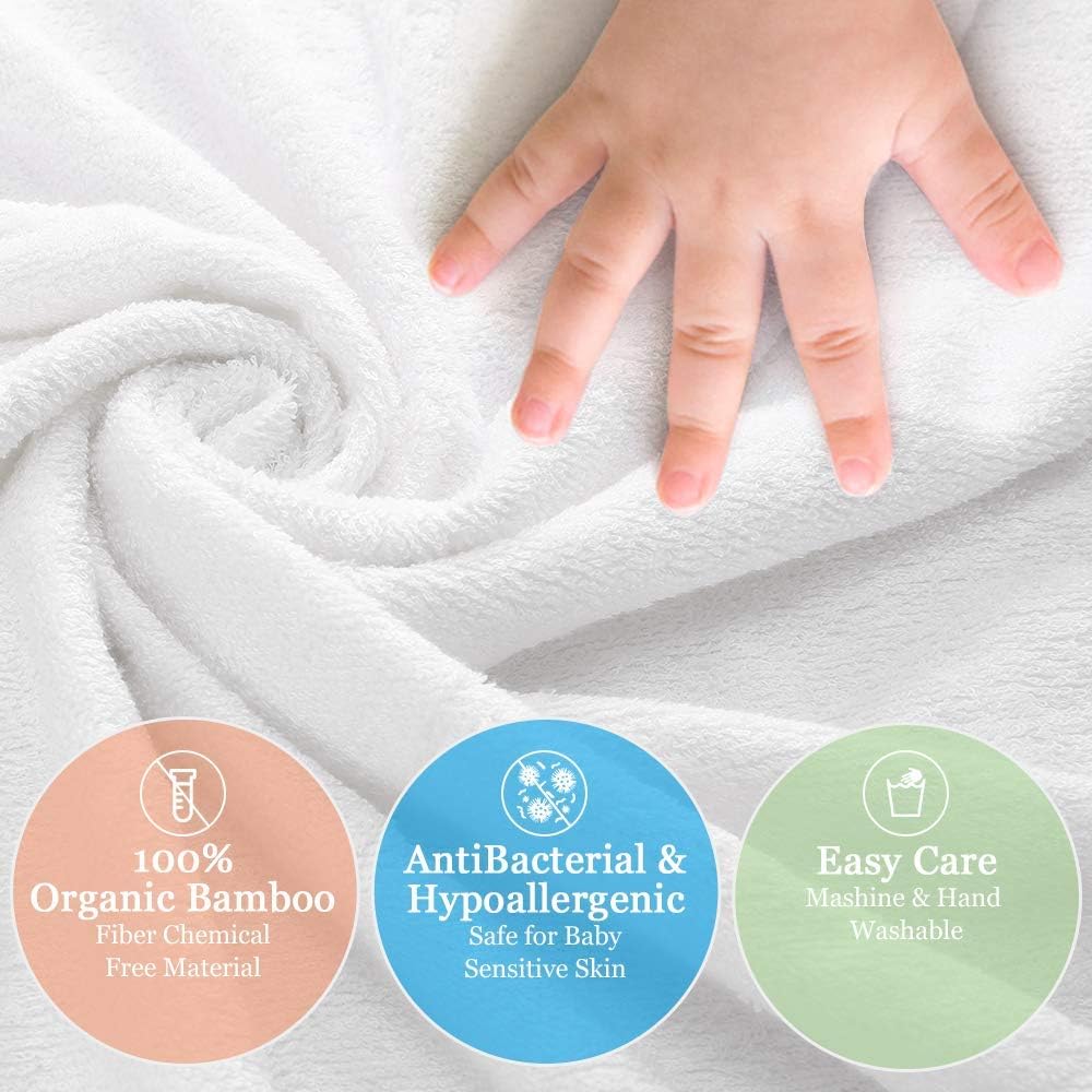 Super Absorbant Epais Les Nouveau Nes Ou Les Nourrissons 2 Petits Mouchoirs Ultra Doux Grand 90x90 Cm Eccomum Serviette Pour Bebe Avec Capuche En Bambou Bio Pour Tout Petits Serviettes Et Sorties De Bain
