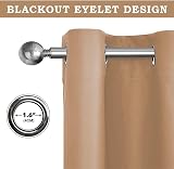 AMEHA Blackout Eyelet Curtains 66x54 2 Panels Beige Room Living Room view 3