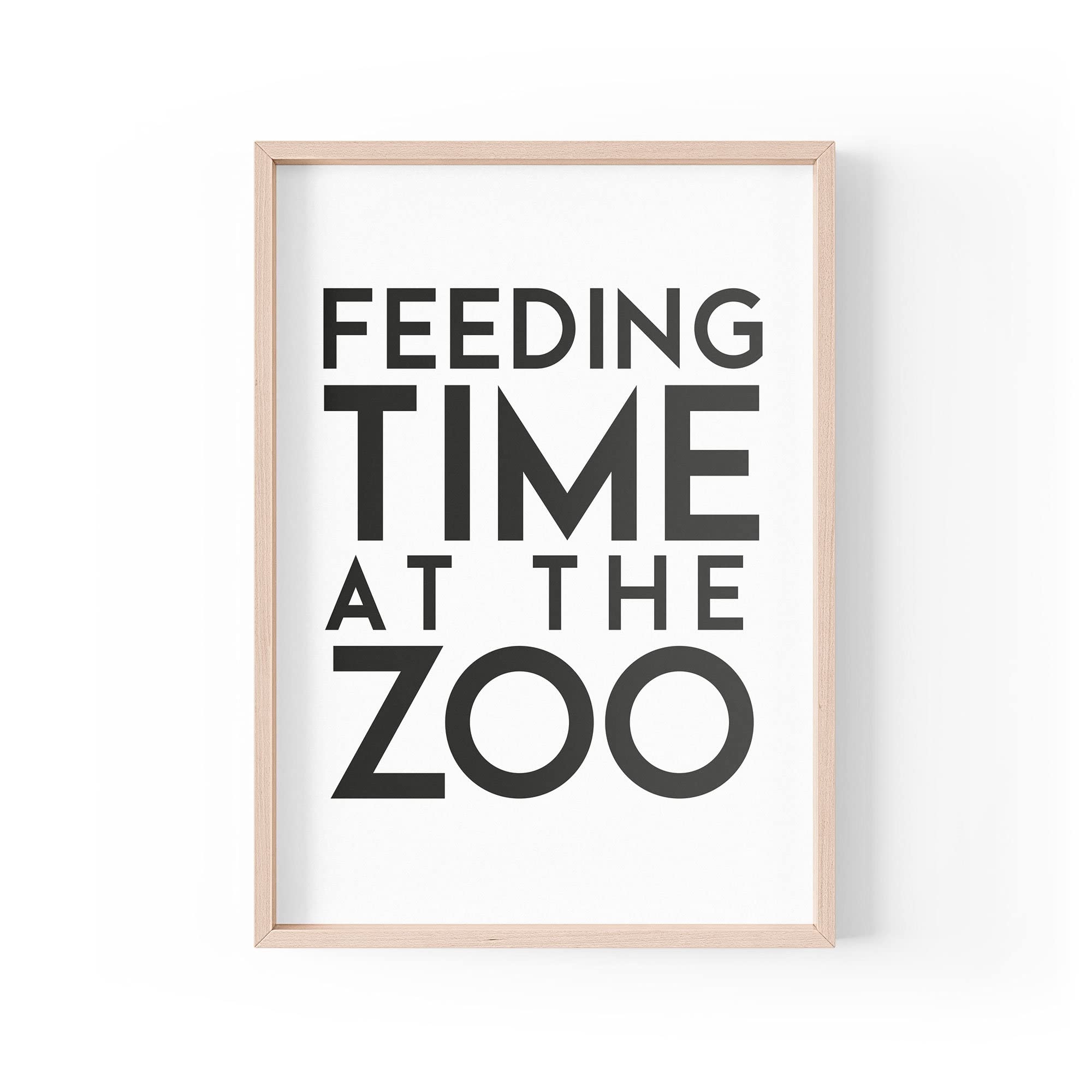 Tongue in Peach Funny Quote Print | Home Prints | Feeding Time At The Zoo | Family Home Wall Art Kitchen Kids | A4 A3 A5 *FRAME NOT INCLUDED* - PBH107