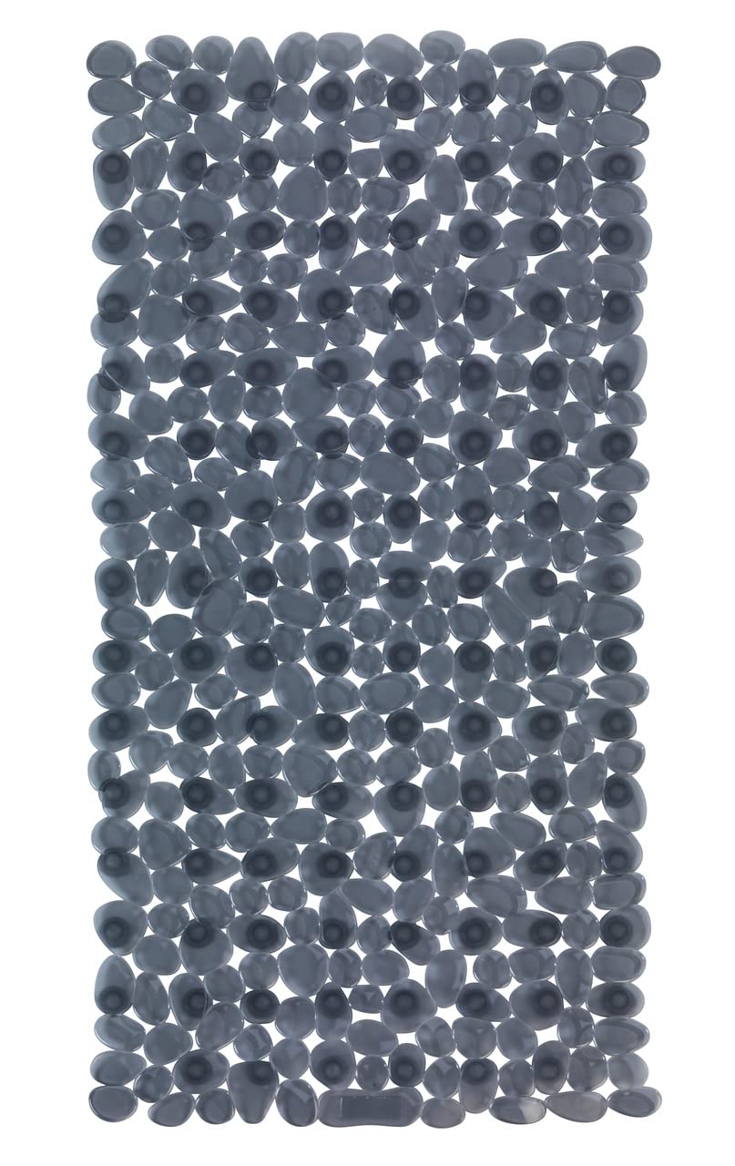 WENKO 22501100 Bath mat Paradise anthracite - Antirutsch-Badewannenmatte mit Saugnäpfen, Polyvinyl chloride, 36 x 71 cm, Anthracite