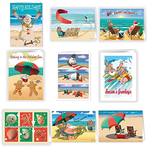 Ultimate Beach Christmas Card Variety Pack 36 Beach Cards & Envelopes