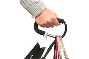 TGOOD Stroller Hooks-2pacs X-Large 16cm(6.3") of Multipurpose Hook Clips-for Mommy Shopping Bags,Baby Diaper Bags,Groceries,Clothing,Purse(Stroller Accessories-Black).