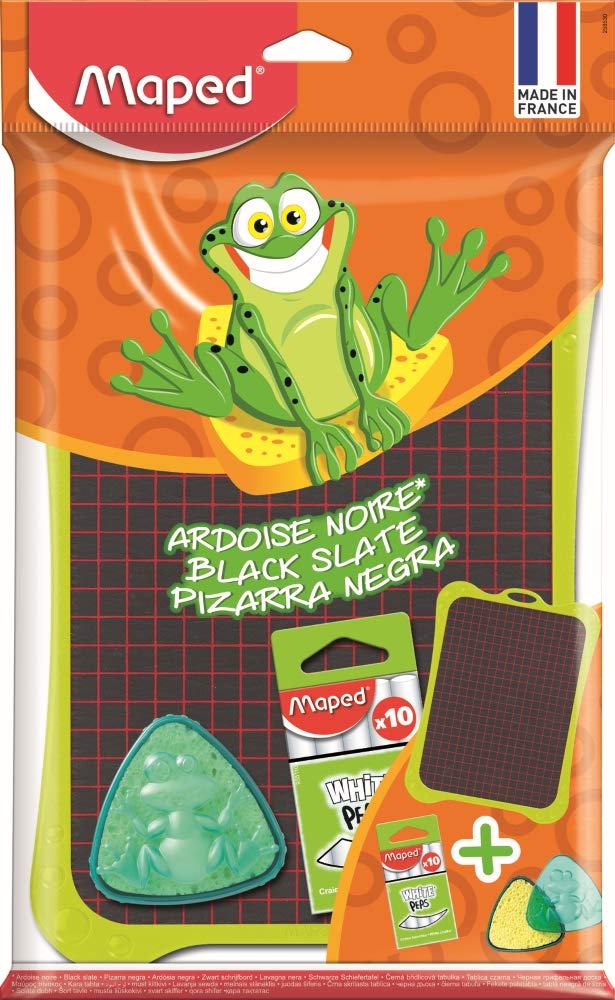Maped Black Slate with Pencil, Sponge and Pencil Sharpener (Random Colour)