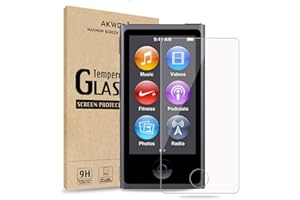 AKWOX (Pack of 2) Screen Protector for iPod Nano 7 8th 0.33mm High Definition Clear Tempered Glass Screen Protector Guard Film for iPod Nano 8th/7 Generation,Shockproof and Scratch-Resistant
