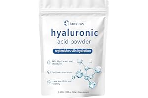 BERSEG Hyaluronic Acid Powder - Skin Hydration & Anti-Aging Care Formula, 100% Pure & Natural Moisturizer, Enhance Moisture, Reduce Wrinkles, Improve Skin Elasticity for DIY Facial Serum