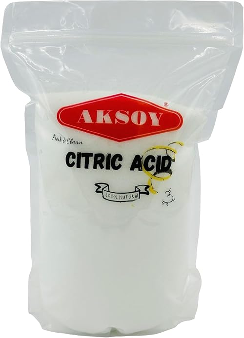 Aksoy Citric Acid Food Grade 3200gr || Non-GMO, Anhydrous, Make Your Own BathBomb, No Additives, Sour Drinks, Household Cleaning with Citric Acid Powder