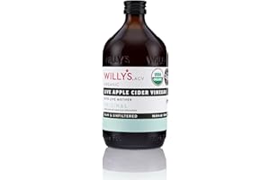 Willy's Organic ACV Apple Cider Vinegar with Mother - Probiotocs for Detox and Gut Health. 16.9oz Glass Bottle