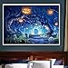 Vktech Halloween Pumpkin 5D Full Round Diamond Painting DIY Needlework Cross Stitch Set 16 x 12 inch