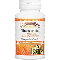 Natural Factors - CurcuminRich Theracurmin 30mg, Inflammation Support for Joints, Heart, and Circulation, 60 Vegetarian Capsu