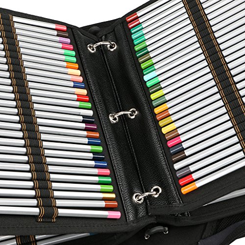 BTSKY Binder Closure 216 Slots Pencil Case DIY 3 Rings Looseleaf Pen