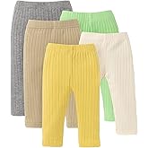 U·nikaka Unisex Baby 0-48 Months 5-Pack Pants in Grey White Black Orange and Pink