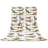 Singingin Ultra Soft Flannel Fleece Bed Blanket Reptile Lizard Throw Blanket All Season Warm Fuzzy Light Weight Cozy Plush Blankets for Living Room/Bedroom 40 x 50 inches
