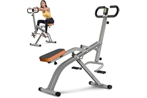 Canisflax Squat Machine for Home, Squat Assist Trainer with Adjustable Resistance, Foldable Rowing Machine, LCD Display, Exercise Trainer with 265LBS Capacity for Glutes Legs Workout