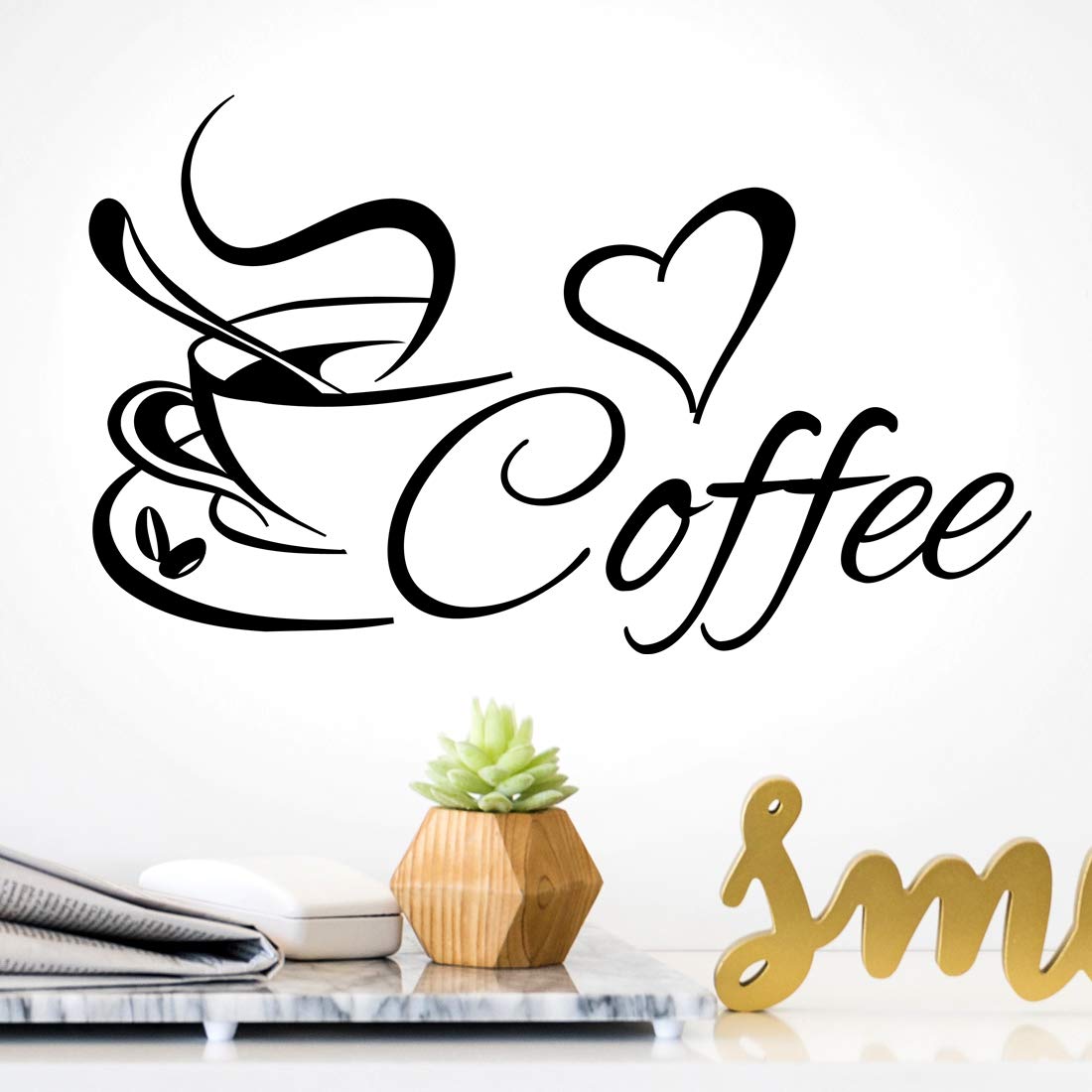 Coffee cup wall stickers kitchen decor home art sticker vinyl decal room quotes transfers decals tea pub mirror black cafe living room flower decoration quote sign office tiles shop stencils removable