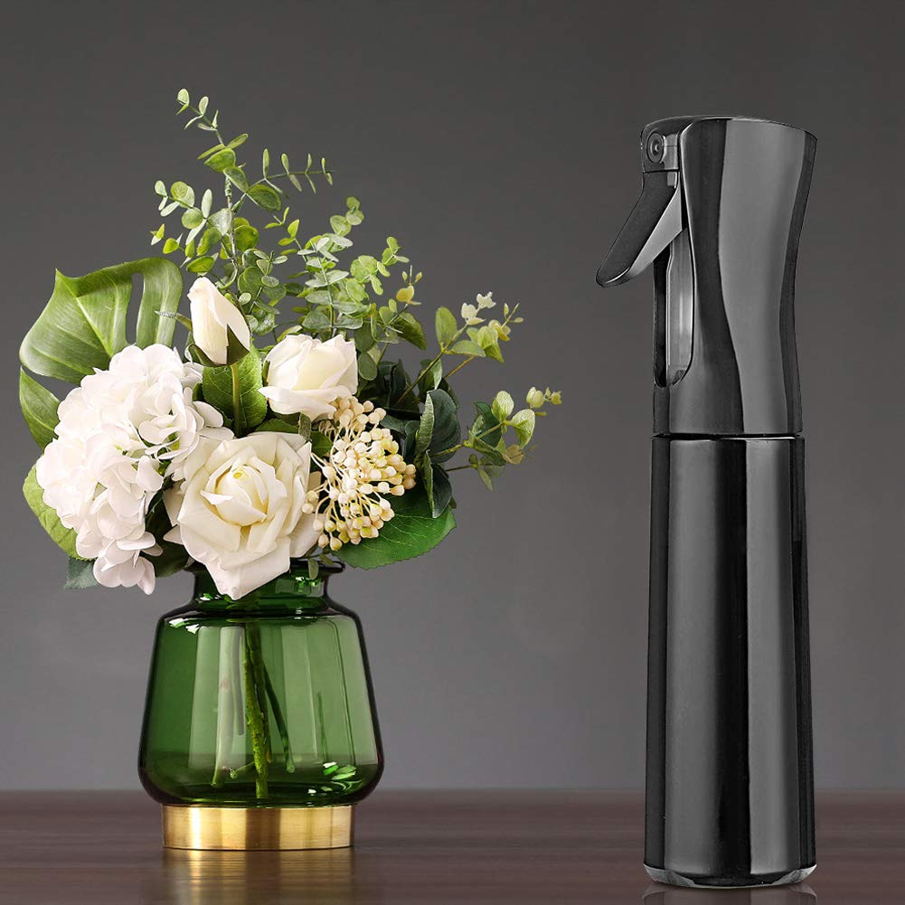 Sprayer Continuous 2Pack 300ml/10oz Hair Spray Bottle Fine Mist Water Spray Bottles Plant Mister (Black) : Beauty