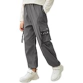 Arshiner Boys Cargo Joggers Pants Kids Elastic Waist Casual Pants Lightweight School Pants with 4 Pockets 5-12 Years