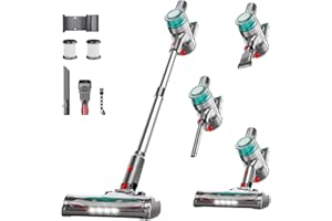 fenhua Cordless Vacuum Cleaner for Home, Powerful Stick Vacuum Cleaner with Rechargeable Battery, 6-in-1 Lightweight Handheld Vacuum, 45 Mins Runtime for Hardfloor & Carpets Pet Hair (Green)