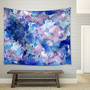 Abstract Seamless Pattern with Watercolor Drawing.Vector Illustration - Fabric Wall Tapestry Home Decor - 51x60 inches